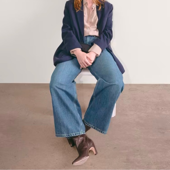 Everlane Blue Wide-Leg Jeans - Picture 4 of 16